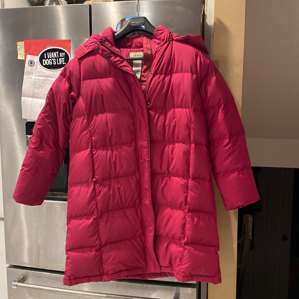L.L. Bean long down raspberry coat XL - 1X